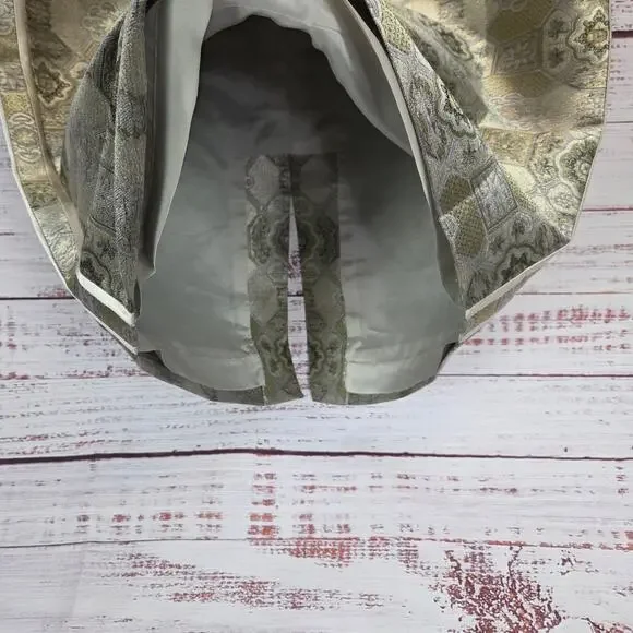 Vintage Carlisle Silk Jaquard Skirt 6 Gold Metallic Color Glam Lux Quiet Money - Picture 5 of 12